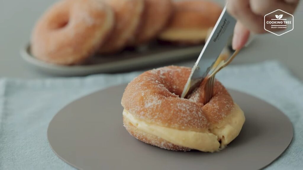 Soft and Fluffy Custard Cream Donuts Recipe Cooking tree