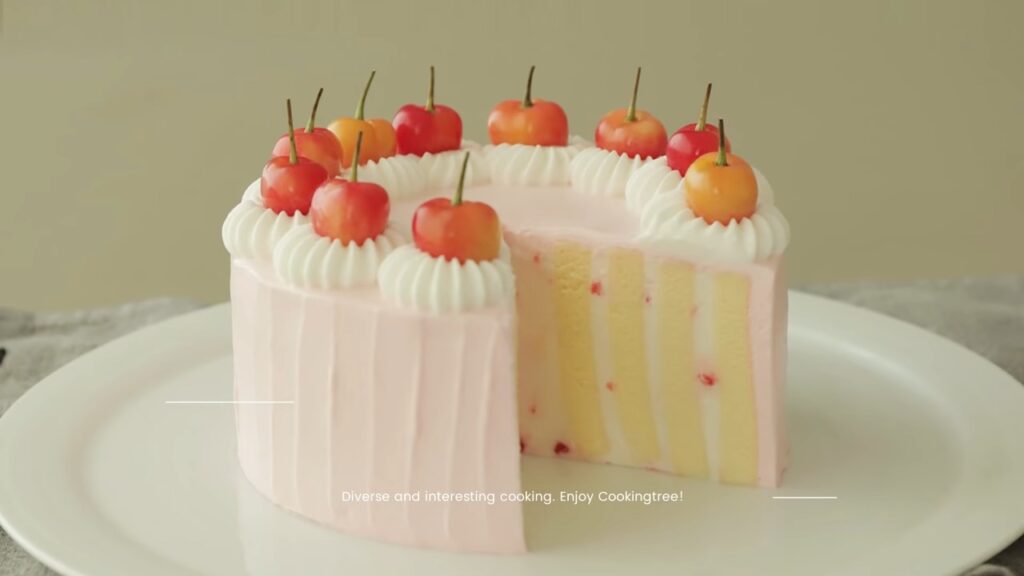 Cherry vertical layer cake Recipe Cooking tree