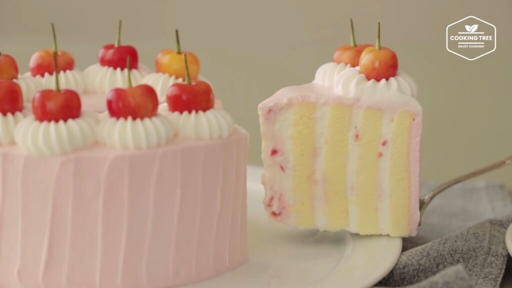 Cherry vertical layer cake Recipe Cooking tree