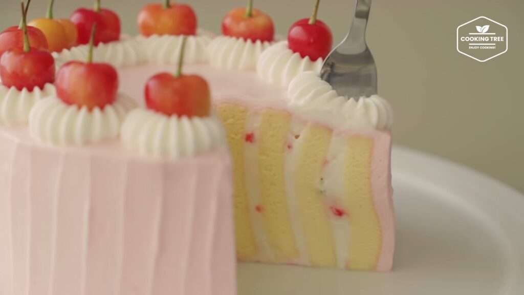 Cherry vertical layer cake Recipe Cooking tree