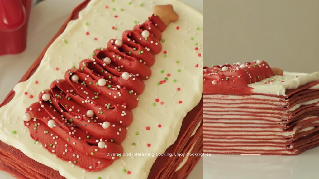 Christmas Red Velvet Crepe Cake Recipe