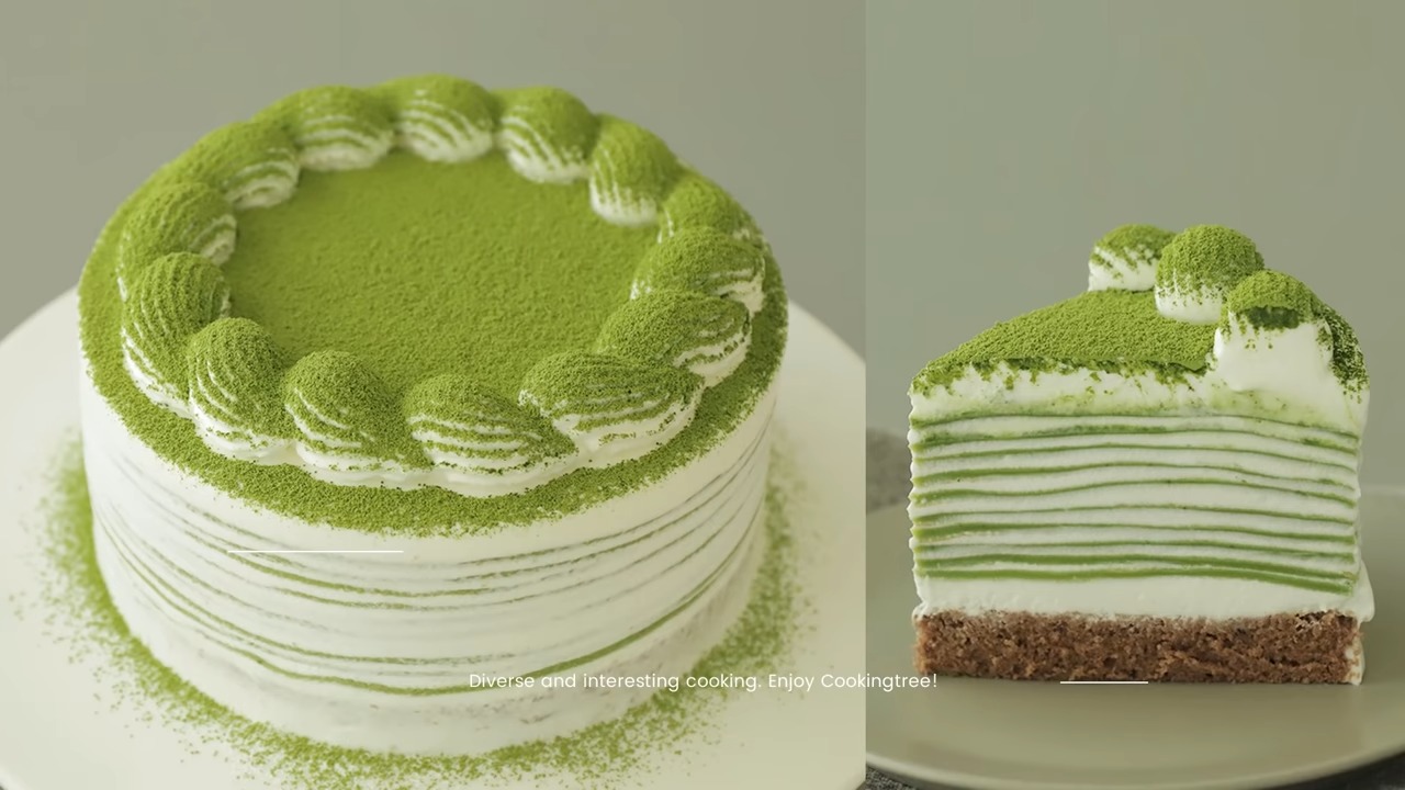 Matcha (Green tea) Crepe Cake Recipe