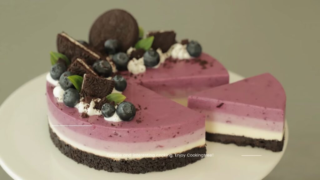 No Bake Oreo Blueberry Cheesecake