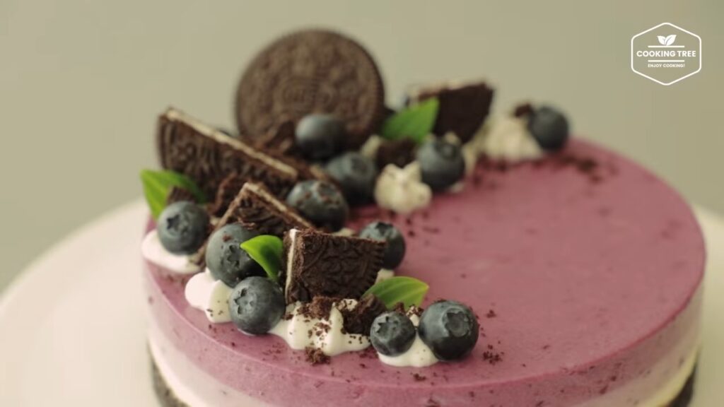 No Bake Oreo Blueberry Cheesecake