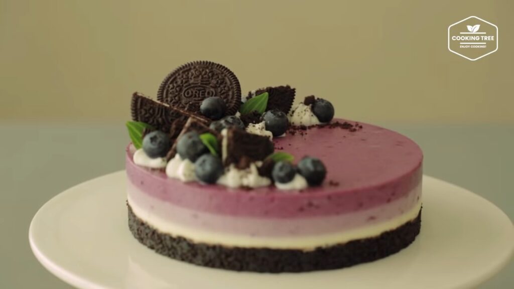 No Bake Oreo Blueberry Cheesecake