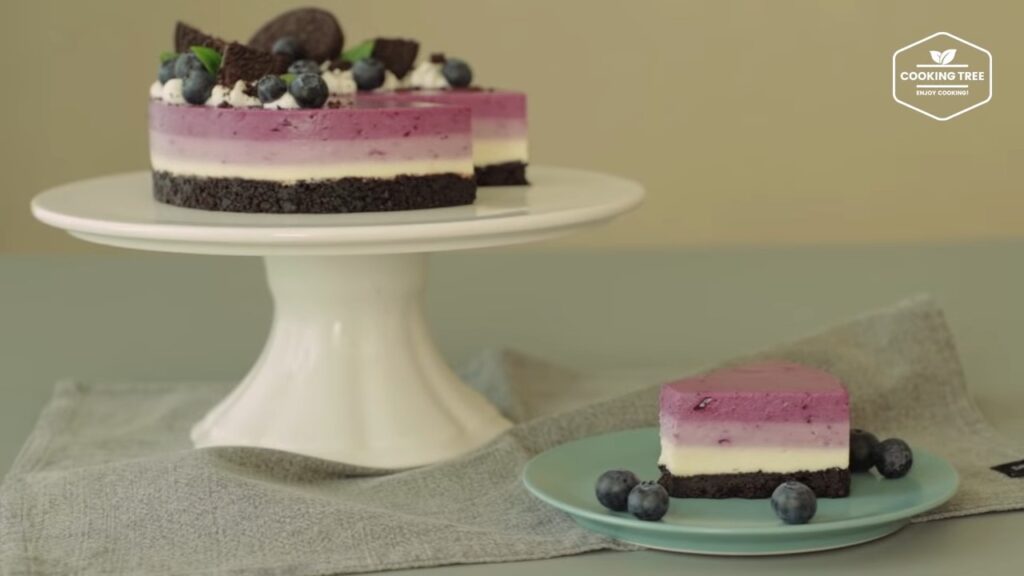 No Bake Oreo Blueberry Cheesecake