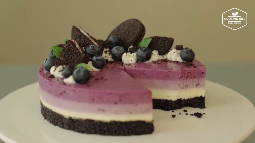 No Bake Oreo Blueberry Cheesecake