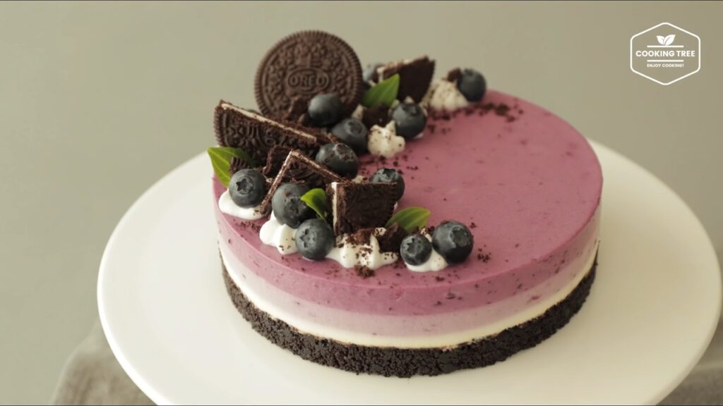 No Bake Oreo Blueberry Cheesecake