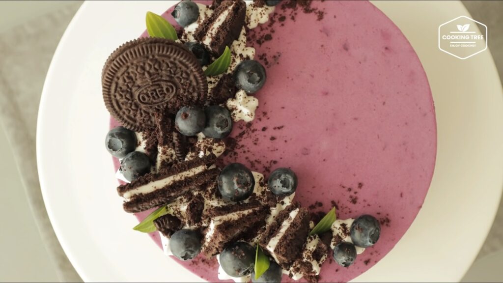 No Bake Oreo Blueberry Cheesecake