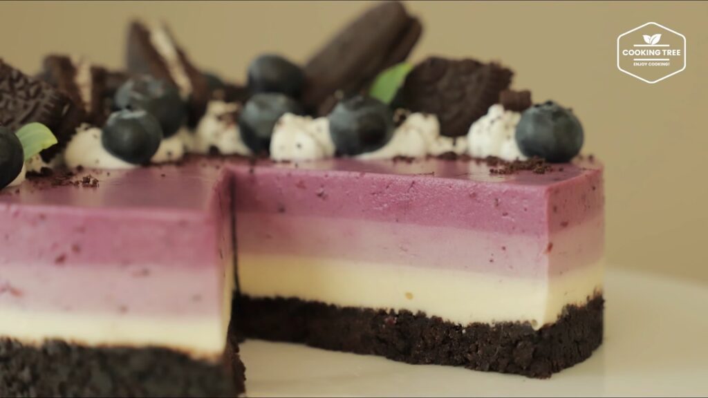 No Bake Oreo Blueberry Cheesecake