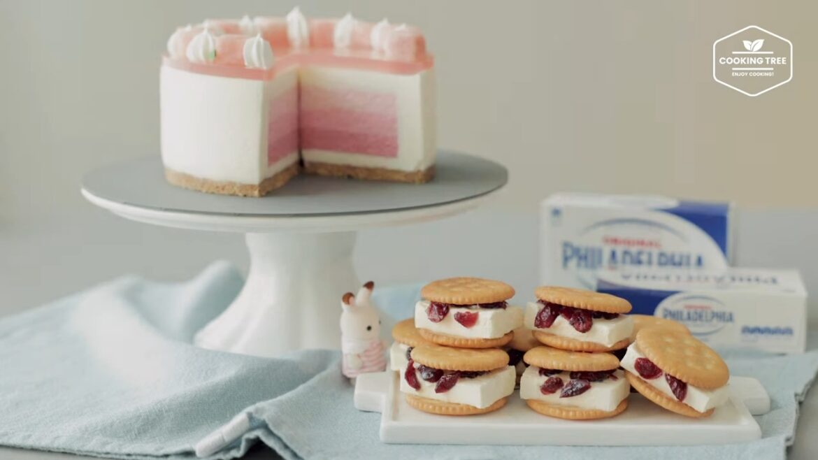 No Bake Peach Cheesecake & Cream Cheese Sand Cracker No Bake Peach Cheesecake & Cream Cheese Sand Cracker