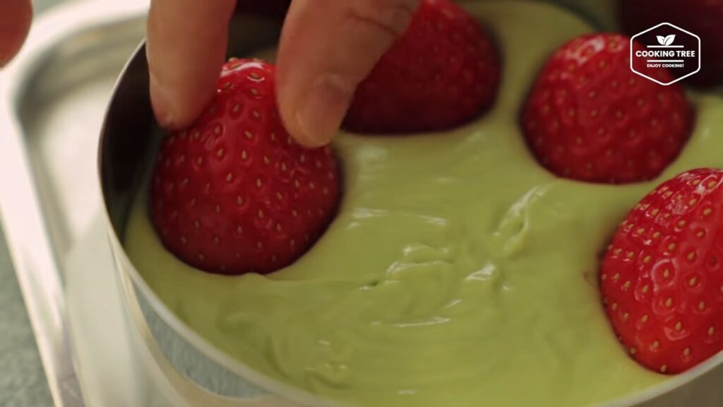 No Bake Strawberry Green teaMatcha Cheesecake