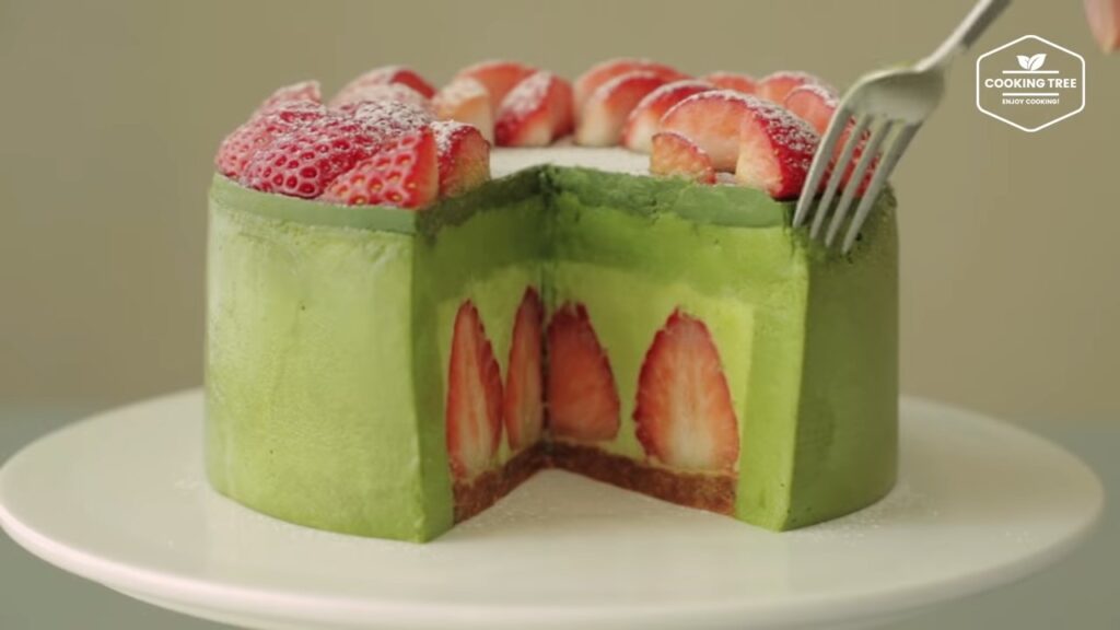 No Bake Strawberry Green teaMatcha Cheesecake