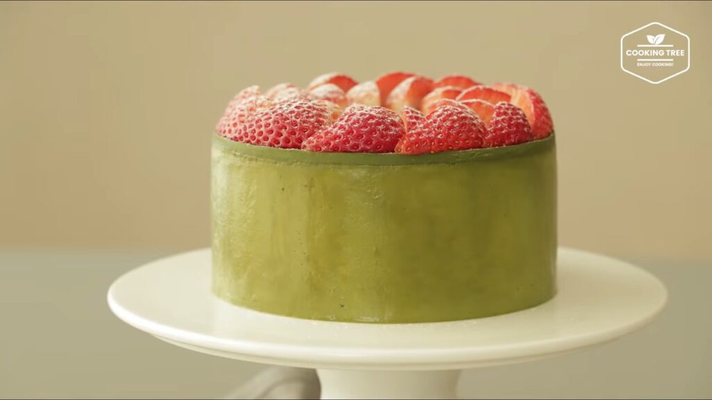 No Bake Strawberry Green teaMatcha Cheesecake