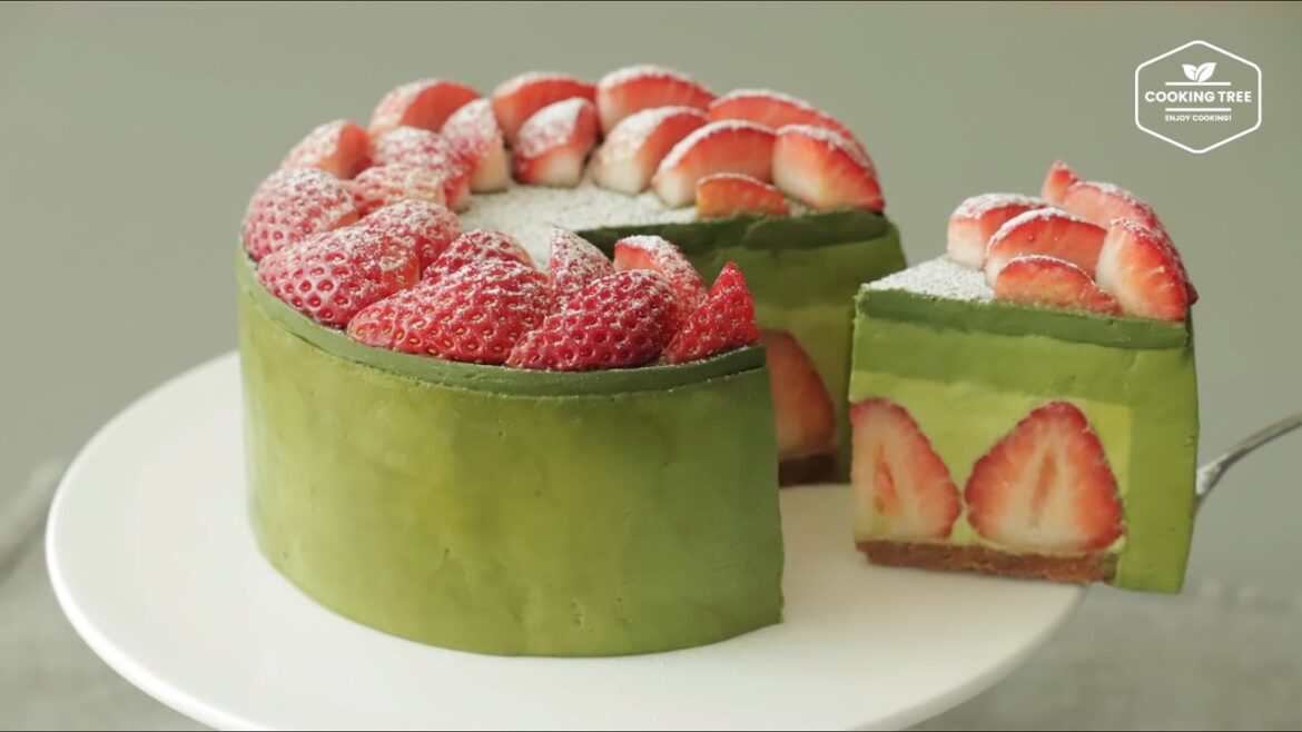 No Bake Strawberry Green teaMatcha Cheesecake No Bake Strawberry Green teaMatcha Cheesecake