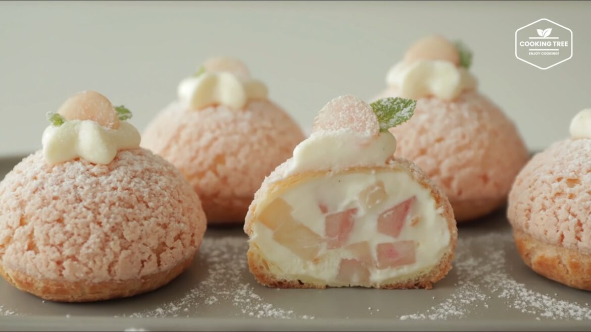 Peach Cookie ChouxCream puff Recipe Cooking tree Peach Cookie ChouxCream puff Recipe Cooking tree