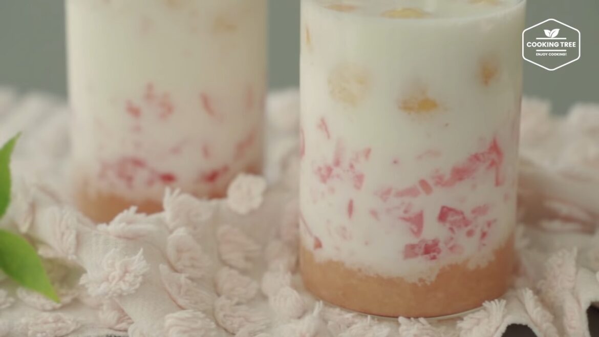 Real peach jelly milk Recipe Cooking tree