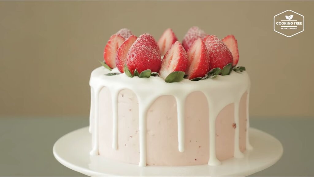 Strawberry Checkerboard Cake Recipe