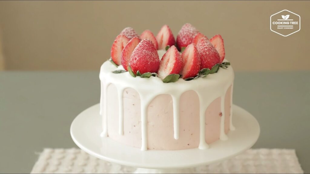 Strawberry Checkerboard Cake Recipe