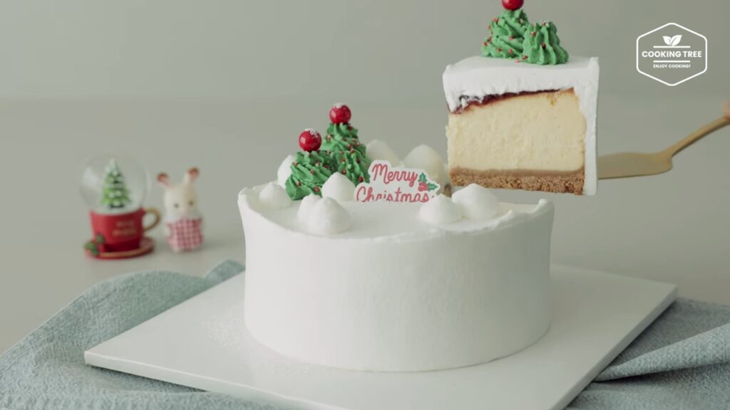 Christmas Cream Baked Cheesecake Recipe