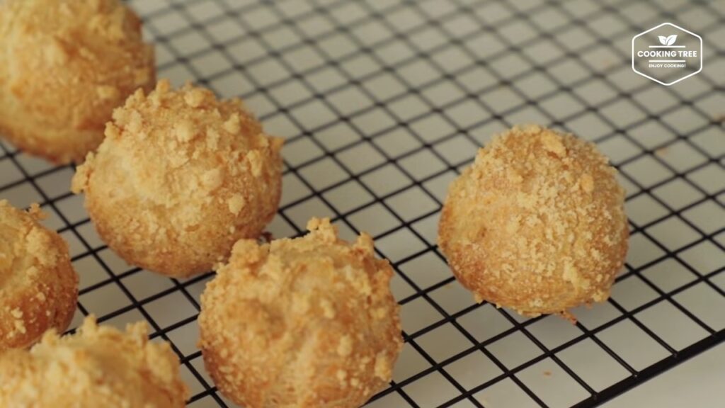 Crumble Cream puff Choux Recipe Cooking tree