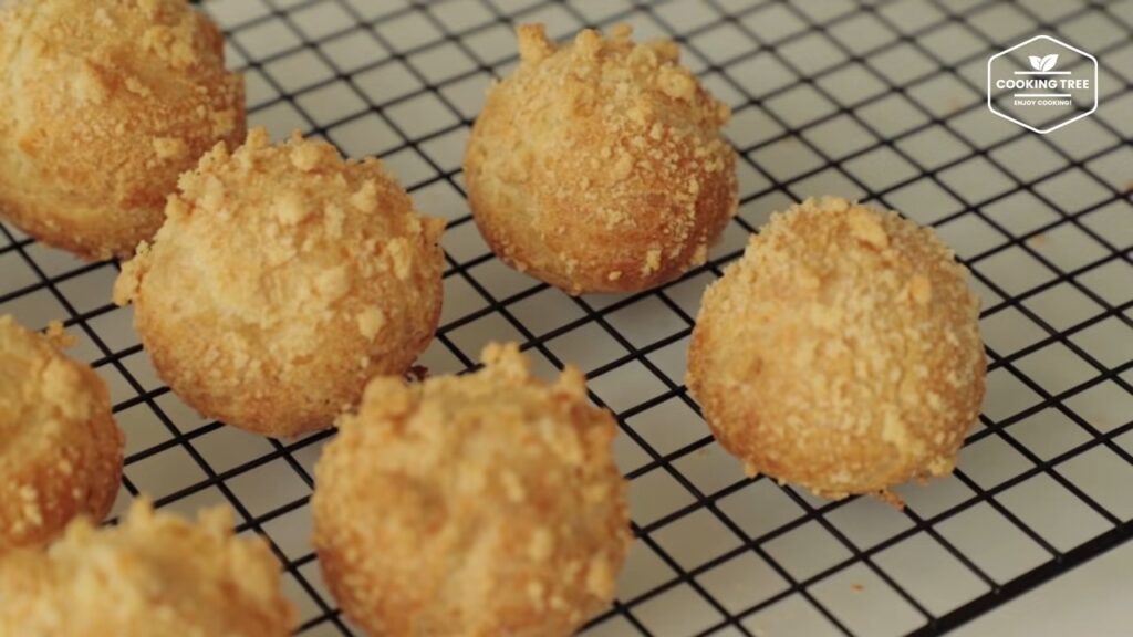 Crumble Cream puff Choux Recipe Cooking tree