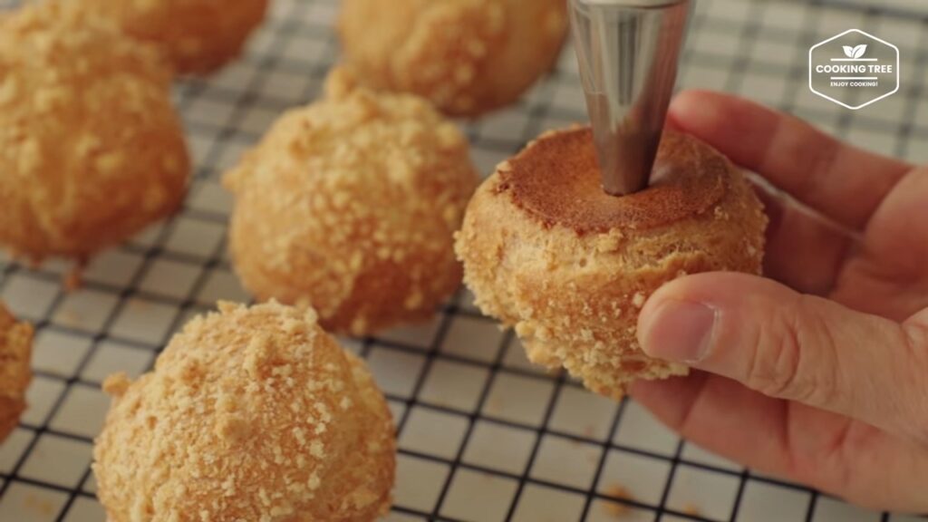 Crumble Cream puff Choux Recipe Cooking tree