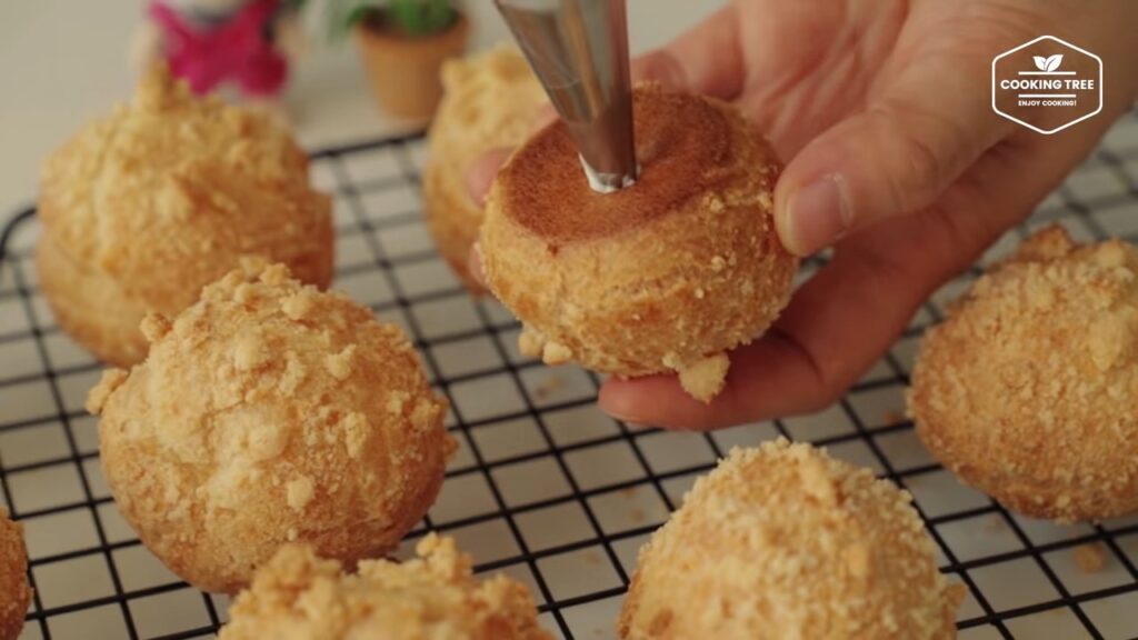 Crumble Cream puff Choux Recipe Cooking tree