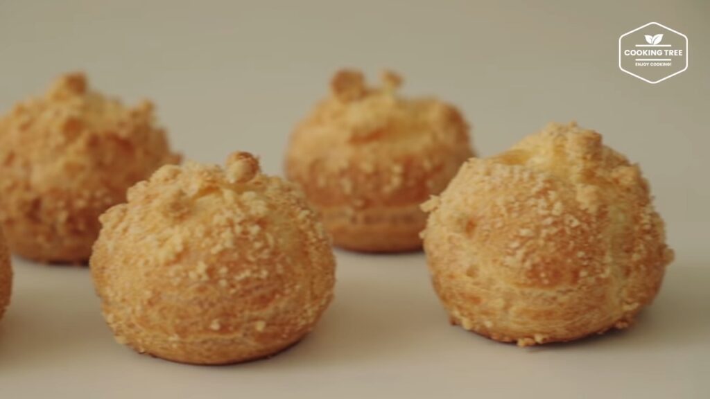 Crumble Cream puff Choux Recipe Cooking tree