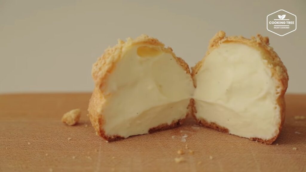 Crumble Cream puff Choux Recipe Cooking tree