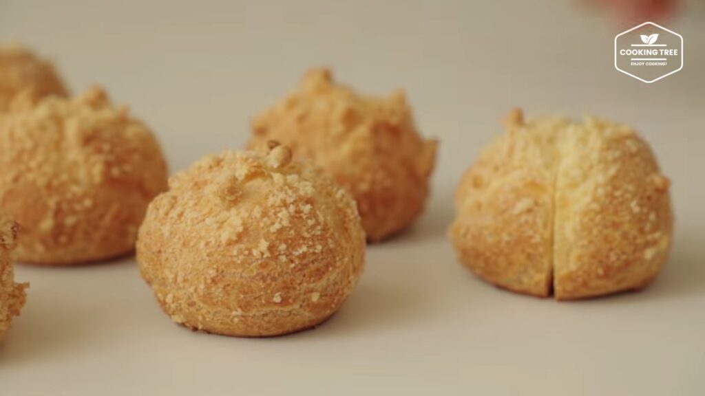 Crumble Cream puff Choux Recipe Cooking tree