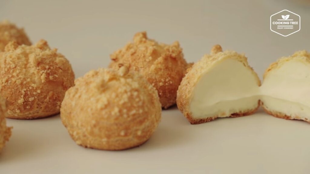 Crumble Cream puff Choux Recipe Cooking tree