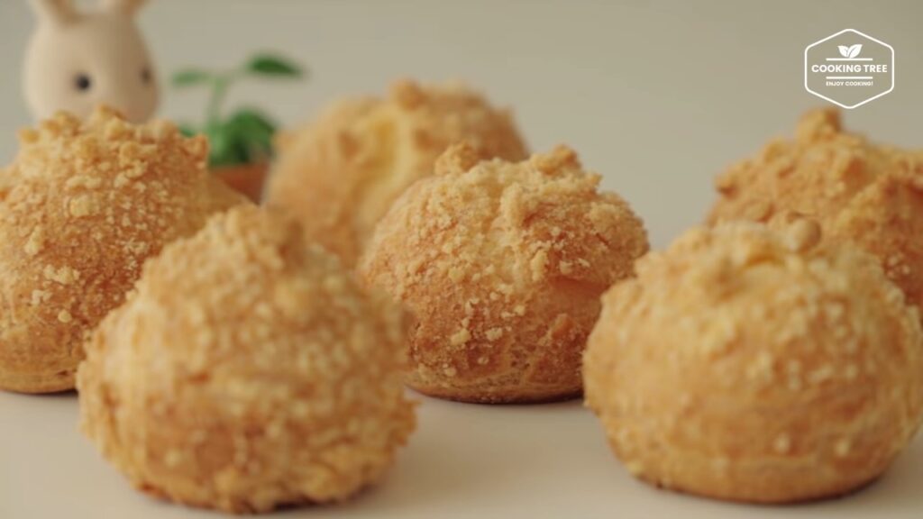 Crumble Cream puff Choux Recipe Cooking tree