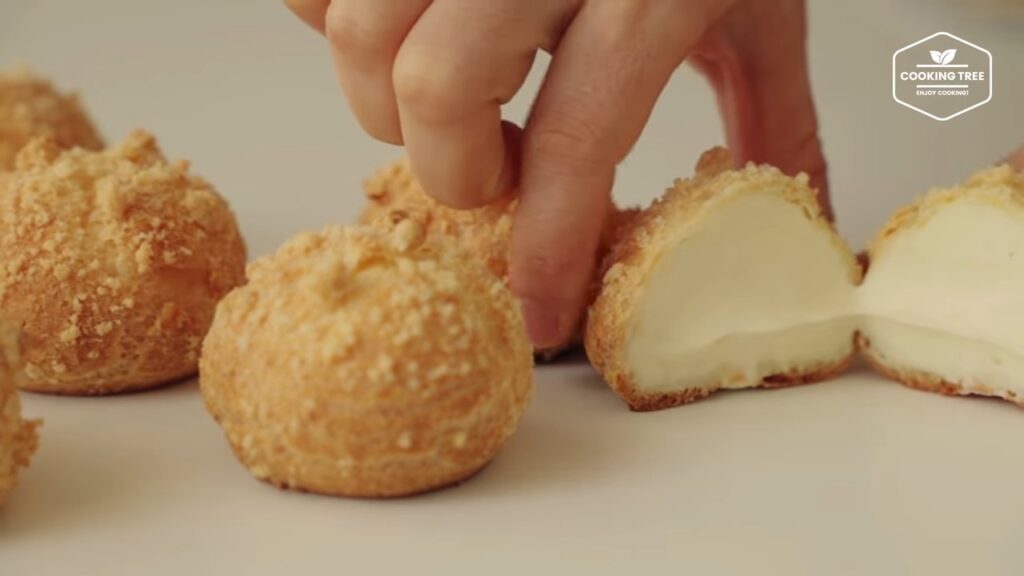 Crumble Cream puff Choux Recipe Cooking tree