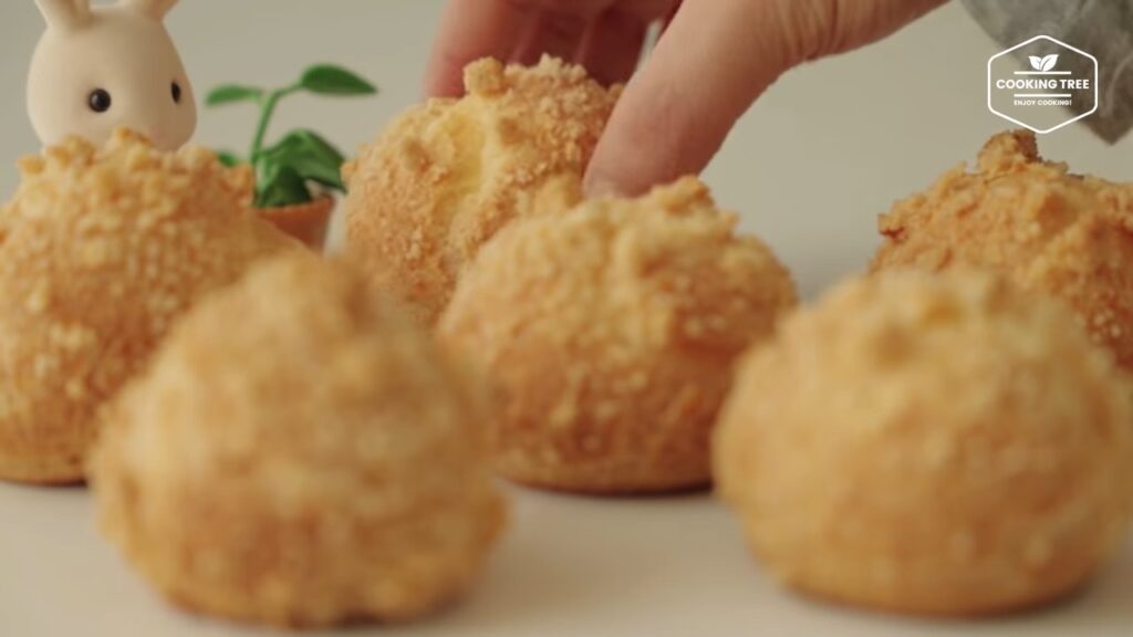 Crumble Cream puff Choux Recipe Cooking tree