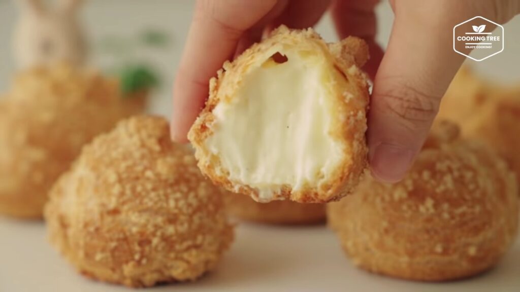 Crumble Cream puff Choux Recipe Cooking tree