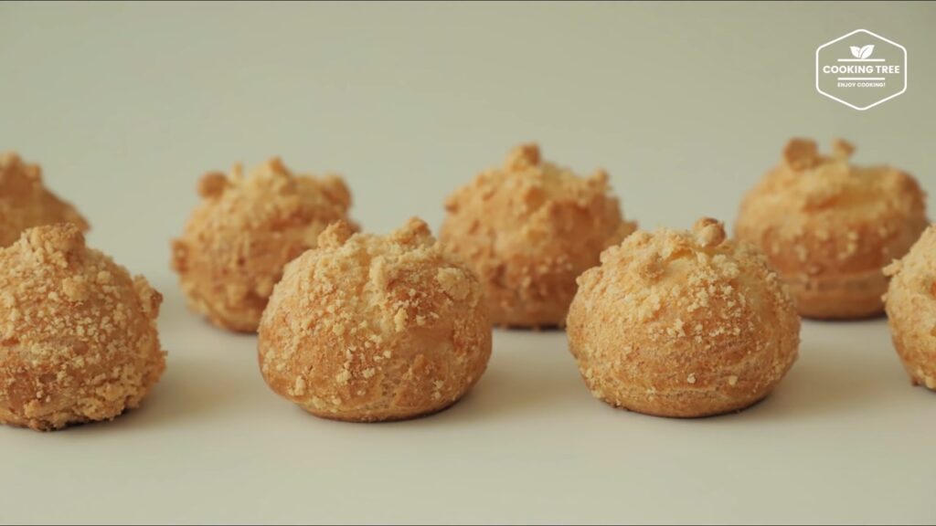 Crumble Cream puff Choux Recipe Cooking tree