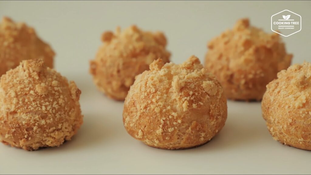 Crumble Cream puff Choux Recipe Cooking tree