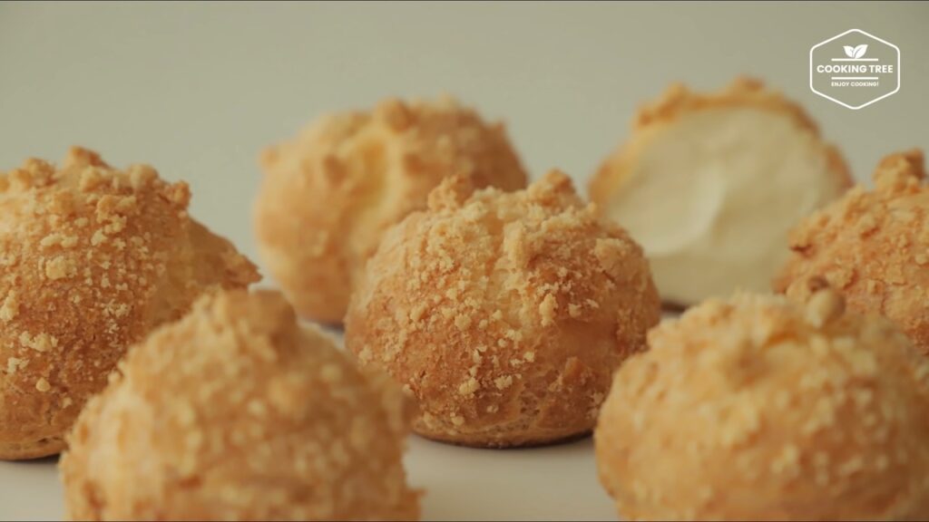 Crumble Cream puff Choux Recipe Cooking tree