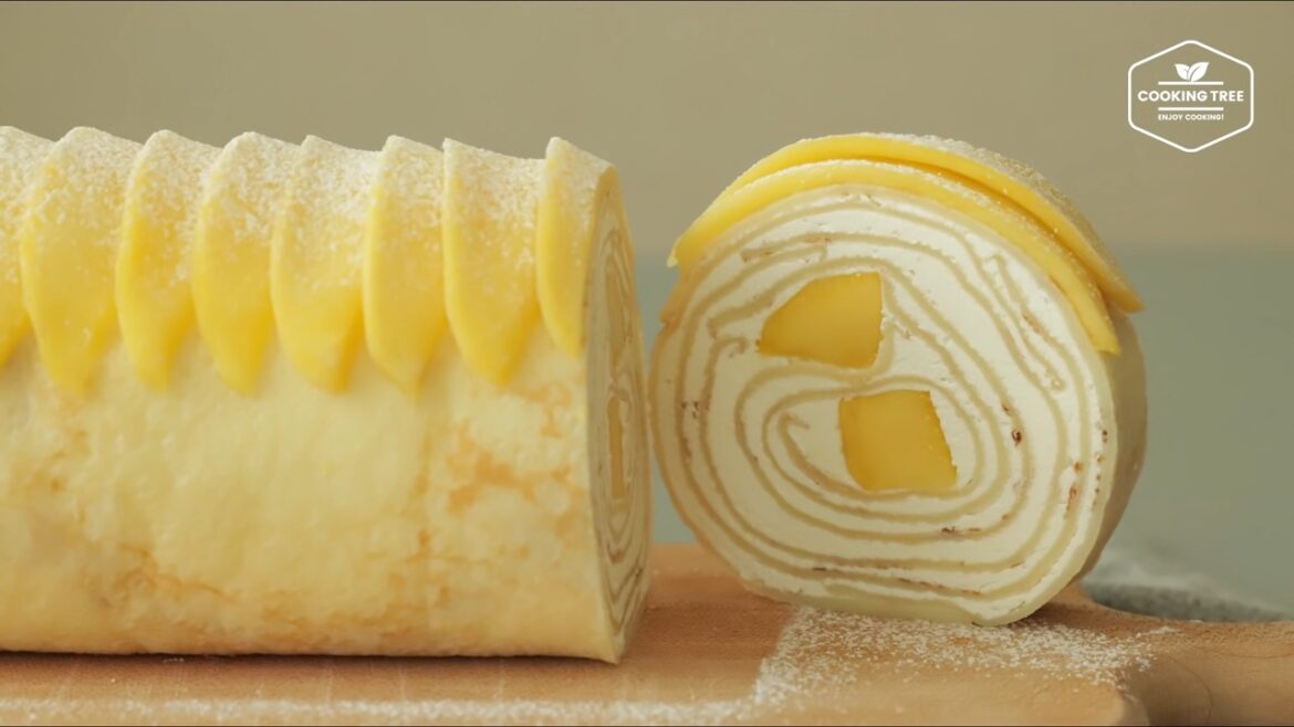 Mango Crepe Roll Cake Recipe Cooking tree