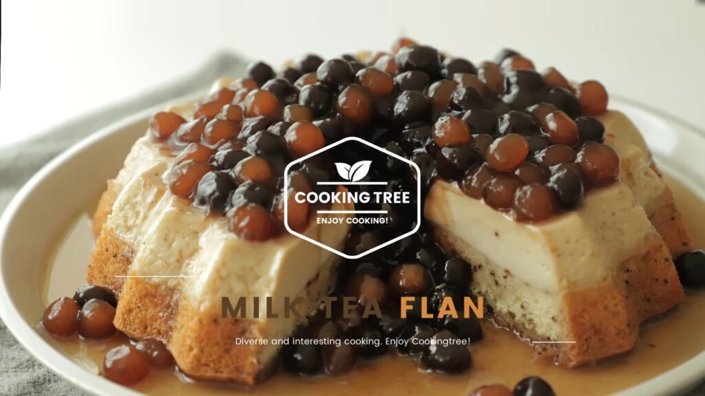 Bubble Milk Tea Flan Cake Custard Pudding Cake Cooking tree