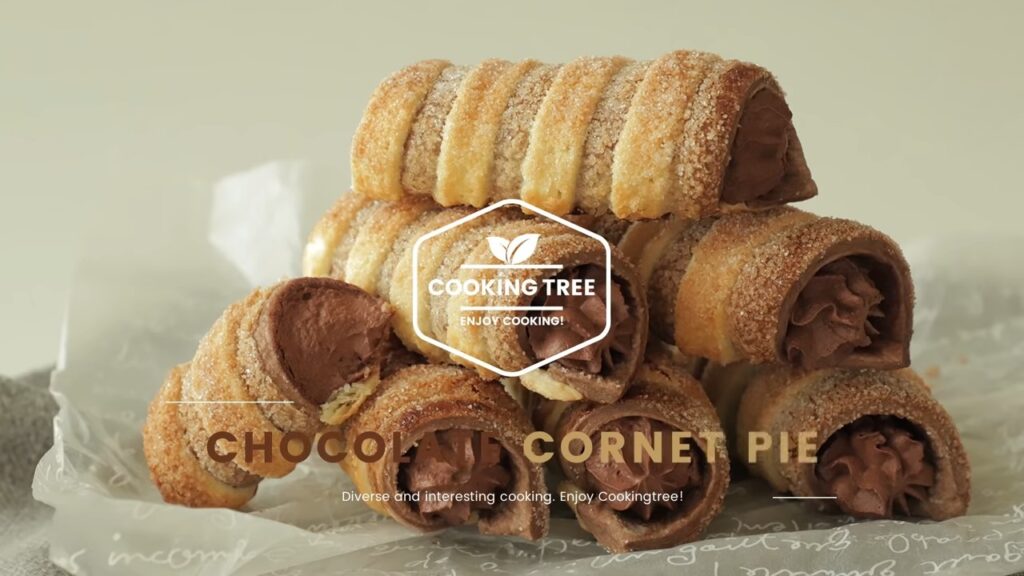 Chocolate Cornet Pie Cream Horns Recipe Cooking tree