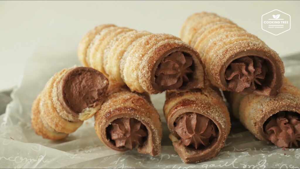 Chocolate Cornet Pie Cream Horns Recipe Cooking tree