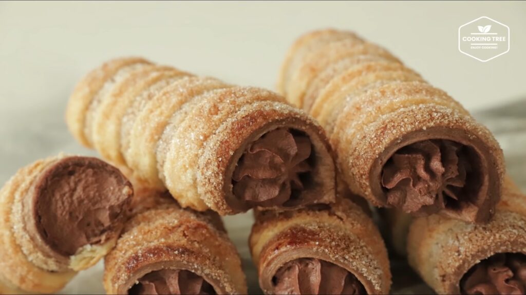 Chocolate Cornet Pie Cream Horns Recipe Cooking tree