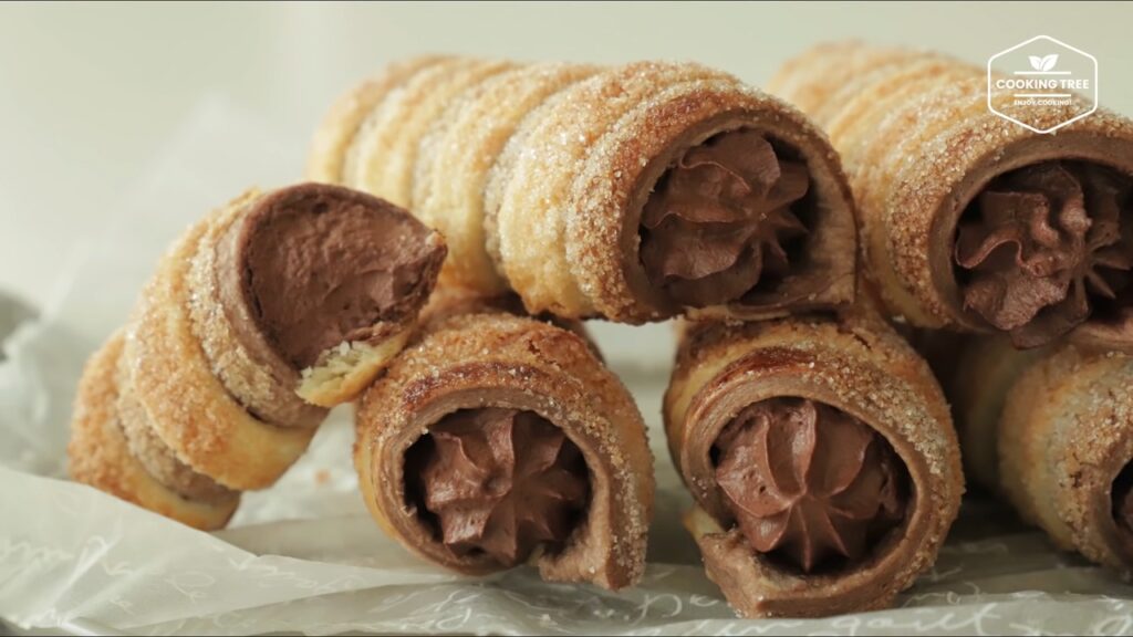 Chocolate Cornet Pie Cream Horns Recipe Cooking tree