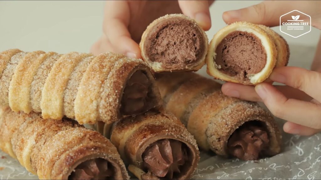 Chocolate Cornet Pie Cream Horns Recipe Cooking tree