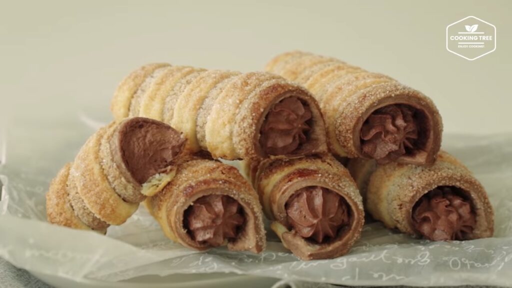 Chocolate Cornet Pie Cream Horns Recipe Cooking tree