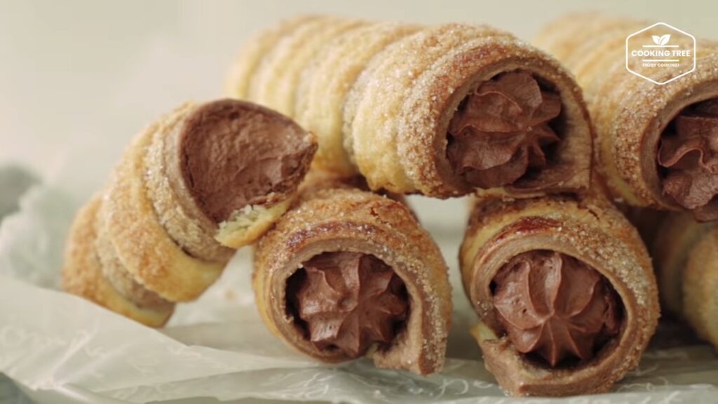 Chocolate Cornet Pie Cream Horns Recipe Cooking tree