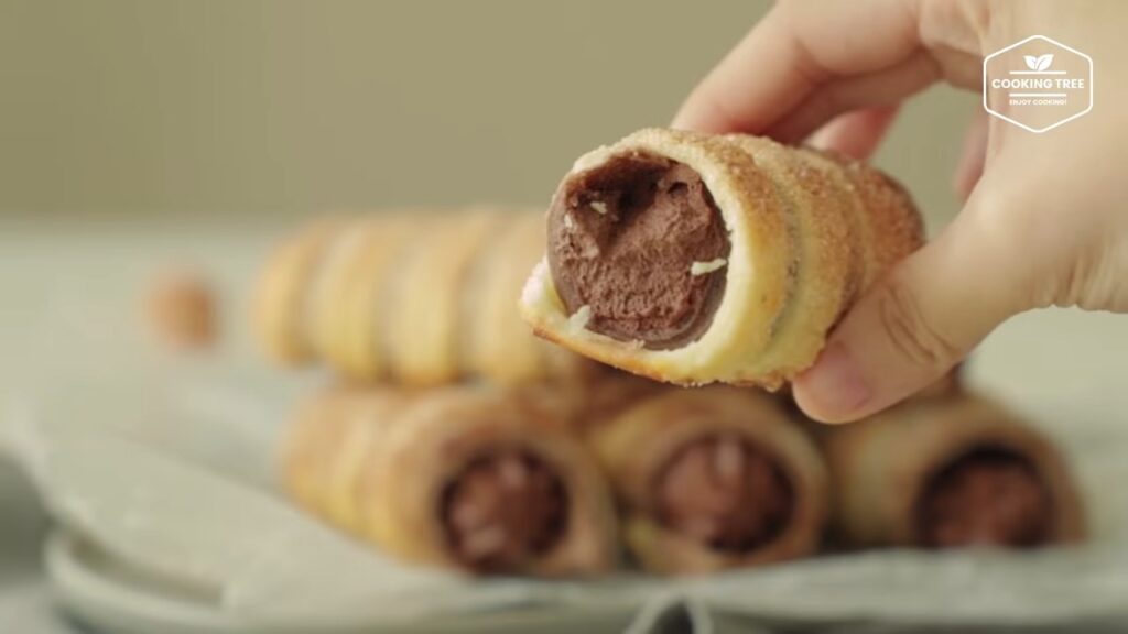 Chocolate Cornet Pie Cream Horns Recipe Cooking tree