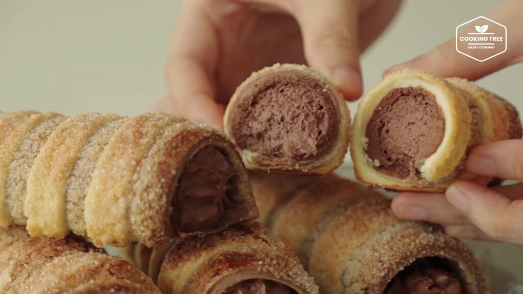 Chocolate Cornet Pie Cream Horns Recipe Cooking tree